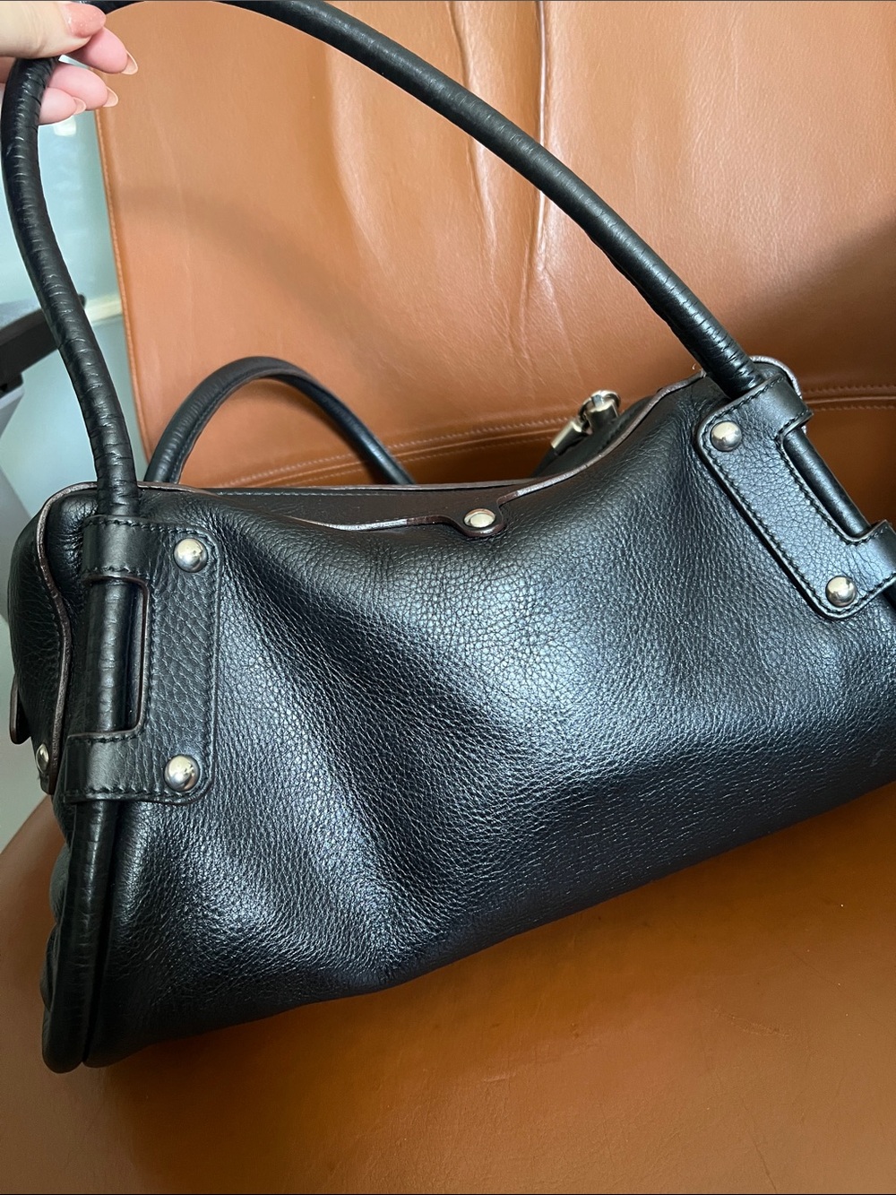 Salvatore Ferragamo Black Leather with Silver tone hardware. - Picture 7 of 11